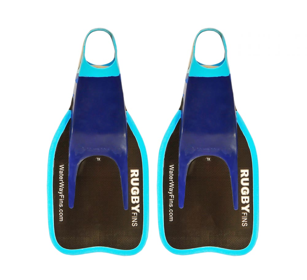 Vista frontal de las aletas de carbono Rugby Fins talla XL